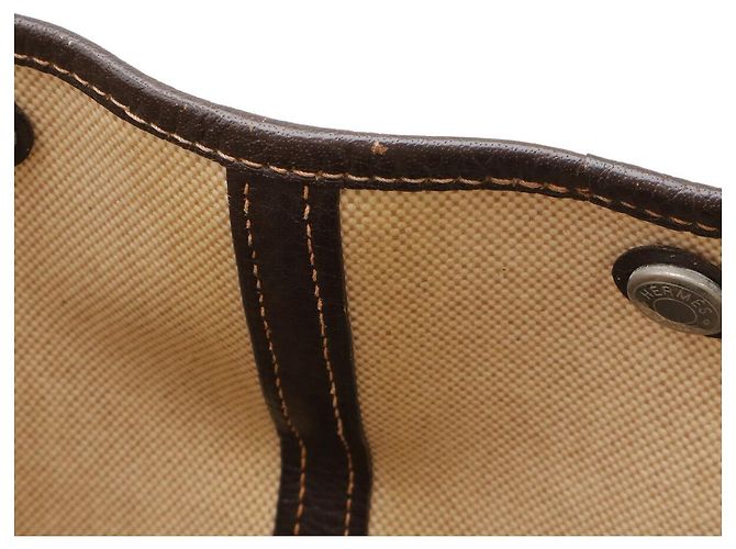 Borsa Tote Garden Party MM Hermès Beige Marrone - vista 7