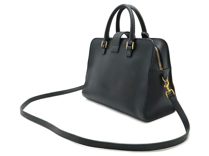Borsa in pelle Monogram Cabas Yves Saint Laurent Blu - vista 2