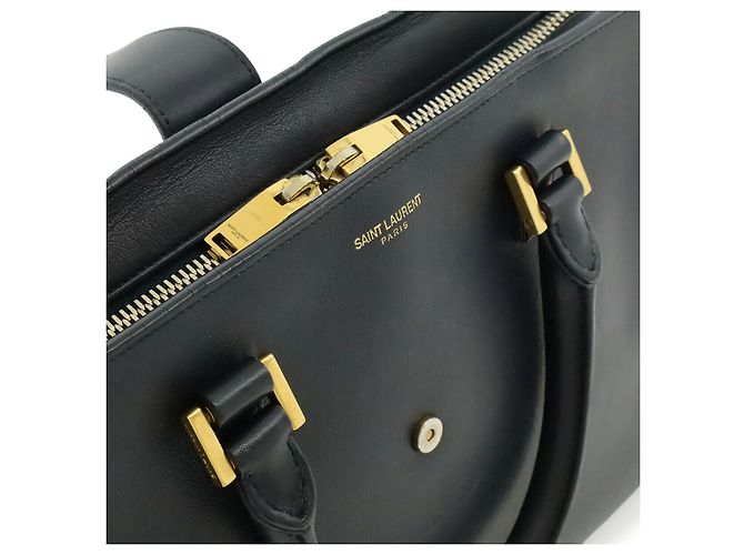 Borsa in pelle Monogram Cabas Yves Saint Laurent Blu - vista 6