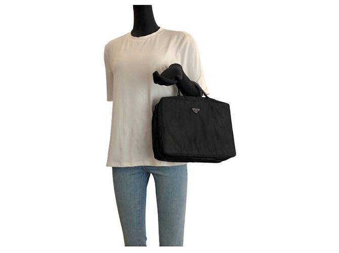 Prada Nylon Tessuto Logo Briefcase Black - view 7