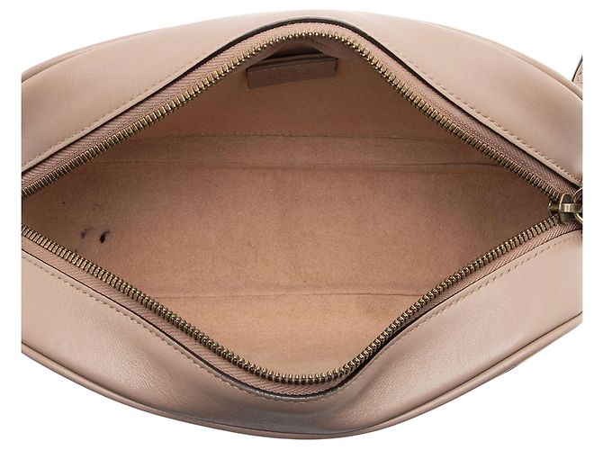 Bolso de cámara pequeño Gucci Matelassé de cuero GG Marmont Castaño Beige - vista 7