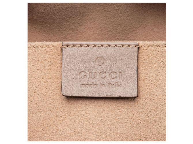 Bolso de cámara pequeño Gucci Matelassé de cuero GG Marmont Castaño Beige - vista 8