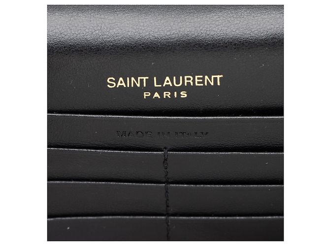 Saint Laurent Monogramm Kate Quaste Kettenbörse aus Krokoleder Schwarz - Ansicht 8
