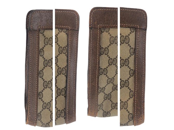 Clutch in pelle GG Supreme vintage di Gucci - vista 5