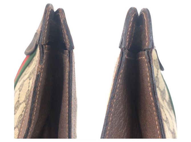 Clutch in pelle GG Supreme vintage di Gucci - vista 6