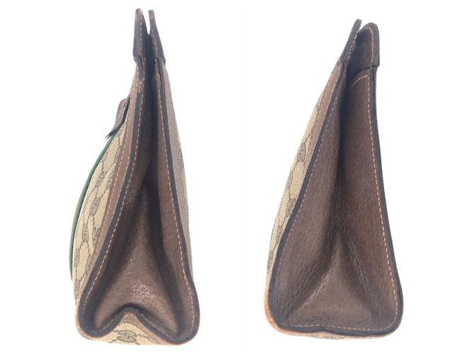 Clutch in pelle GG Supreme vintage di Gucci - vista 8