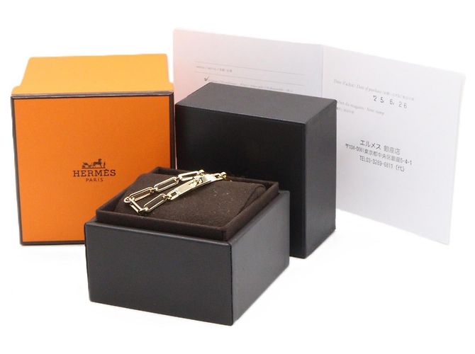 Bracciale Kelly Chain PM in Oro Giallo K18 con Diamanti di Hermès D'oro Metallico - vista 6