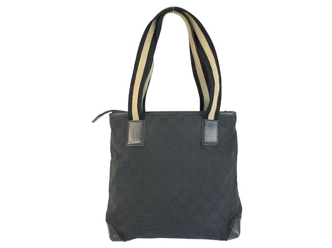 Gucci GG Canvas Leder Tragetasche Schwarz - Ansicht 2