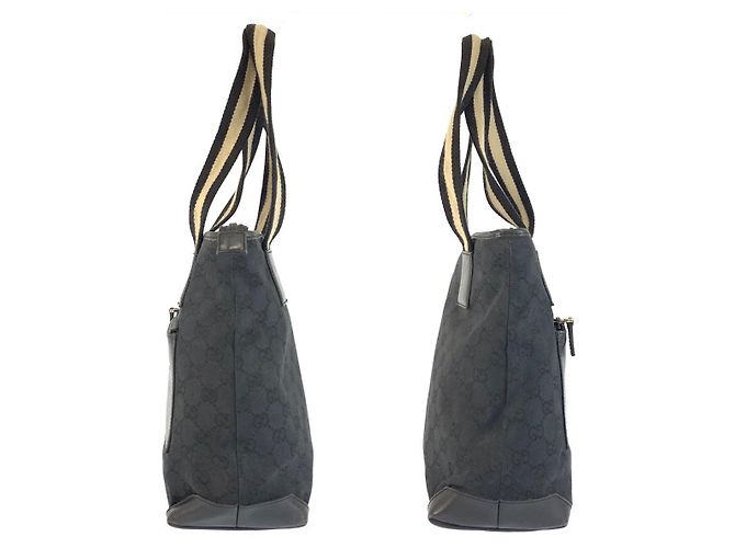 Gucci GG Canvas Leder Tragetasche Schwarz - Ansicht 7