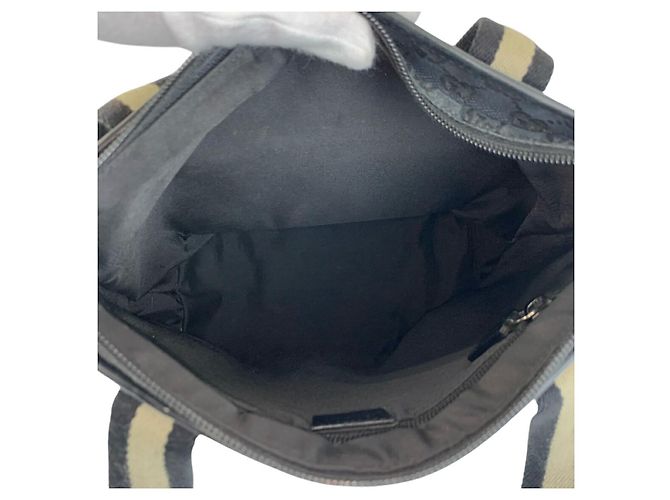 Gucci GG Canvas Leder Tragetasche Schwarz - Ansicht 9