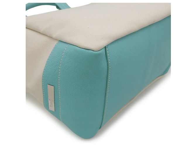 Tiffany & Co Canvas-Leder-Shopper Weiß - Ansicht 3