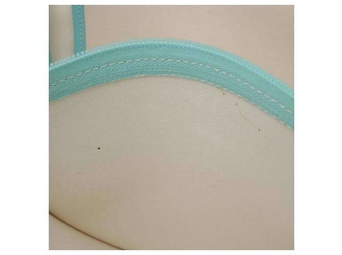 Tiffany & Co Canvas-Leder-Shopper Weiß - Ansicht 8