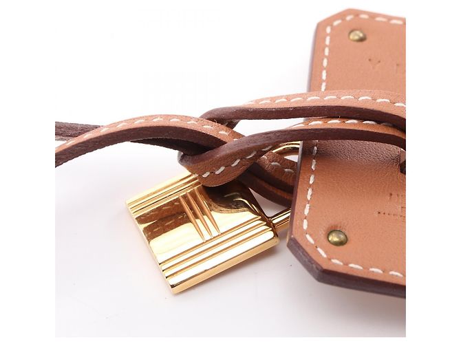 Hermès Collana Hermes Kelly GM Placcata Oro Pelle Marrone - vista 9