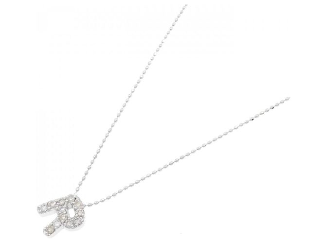 Autre Marque Halskette aus Weißgold Au750 mit Initiale R aus Diamant Silber - Ansicht 2