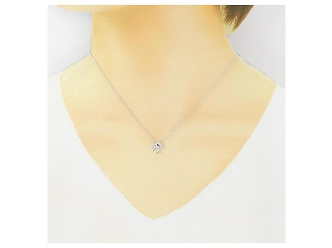 Autre Marque Halskette aus Weißgold Au750 mit Initiale R aus Diamant Silber - Ansicht 6