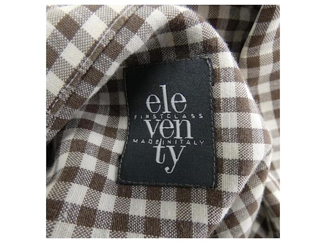 Autre Marque Camisa de algodón Eleventy Castaño Blanco - vista 4