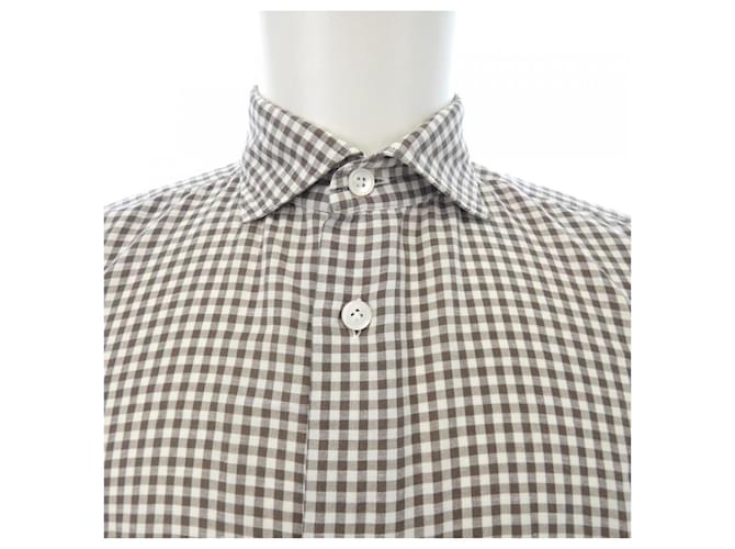 Autre Marque Camisa de algodón Eleventy Castaño Blanco - vista 5