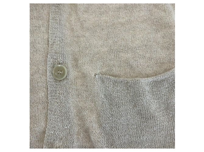 Autre Marque Cárdigan de lino tres puntos Beige Crudo - vista 10