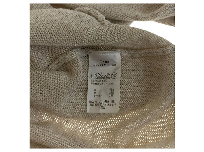 Autre Marque Cárdigan de lino tres puntos Beige Crudo - vista 4