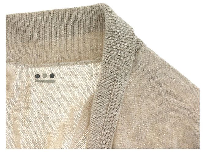 Autre Marque Cárdigan de lino tres puntos Beige Crudo - vista 6