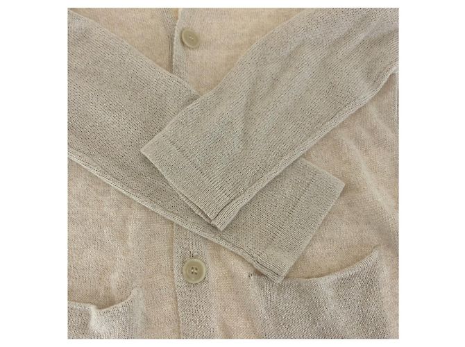 Autre Marque Cárdigan de lino tres puntos Beige Crudo - vista 9