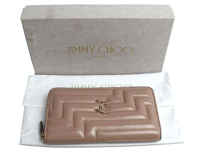Jimmy Choo PIPPA Lederlanger Geldbeutel Beige - Ansicht 8