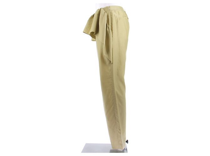 Pantalones Dries Van Noten Verde Amarillo de Algodón - vista 4
