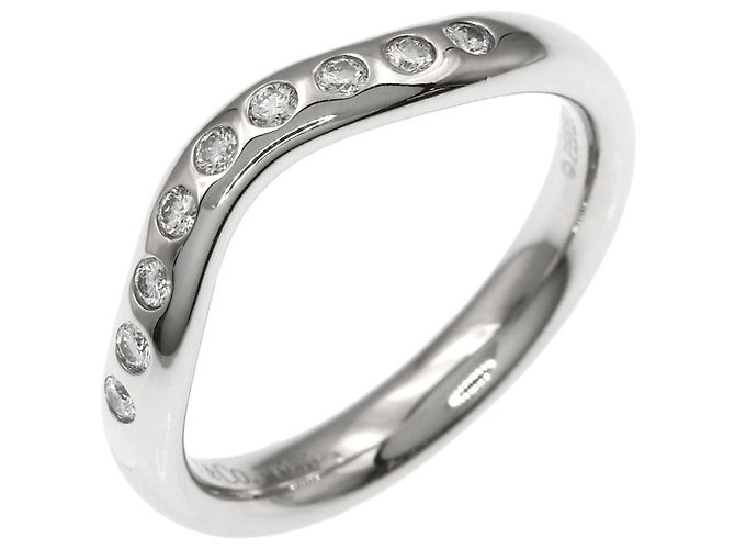 Tiffany & Co. Diamantring mit gebogenem Band aus Platin 950 - Ansicht 2