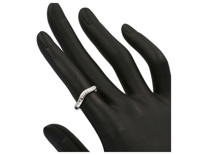 Tiffany & Co. Diamantring mit gebogenem Band aus Platin 950 - Ansicht 7