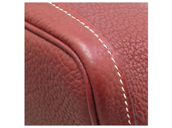 Borsa Hermès Garden Party TPM in pelle Negonda rossa Rosso - vista 17
