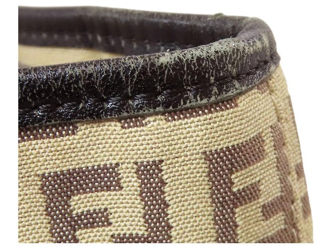 Fendi Zucca-Muster Tote Bag Schwarz Beige - Ansicht 14