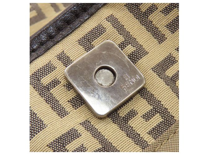 Fendi Zucca-Muster Tote Bag Schwarz Beige - Ansicht 17