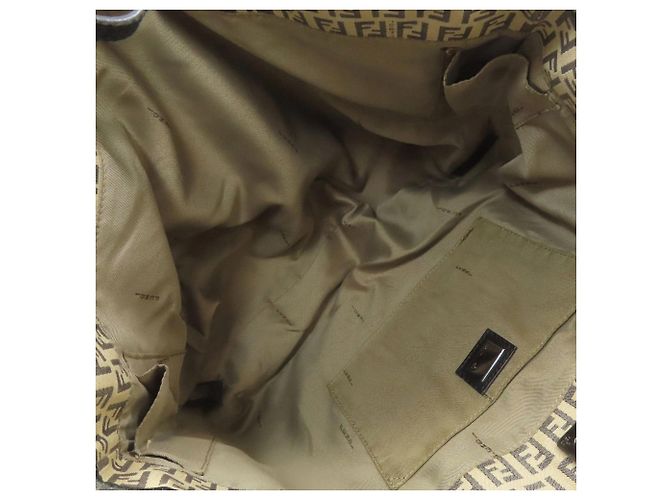Fendi Zucca-Muster Tote Bag Schwarz Beige - Ansicht 5