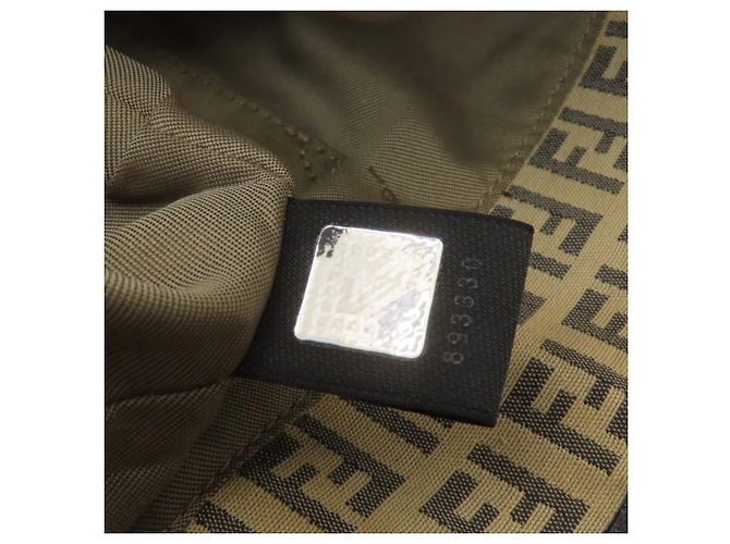 Fendi Zucca-Muster Tote Bag Schwarz Beige - Ansicht 8