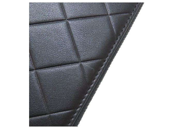 Portafoglio lungo matelassé Chanel in pelle nera Nero - vista 13