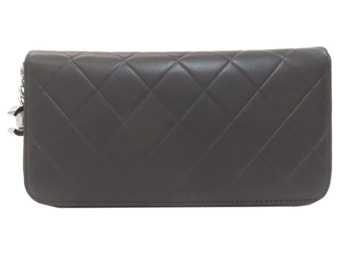 Portafoglio lungo matelassé Chanel in pelle nera Nero - vista 2