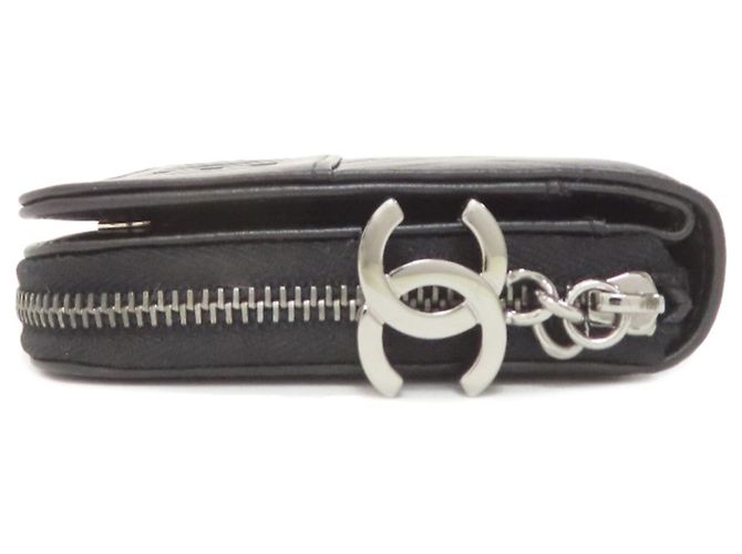 Portafoglio lungo matelassé Chanel in pelle nera Nero - vista 3