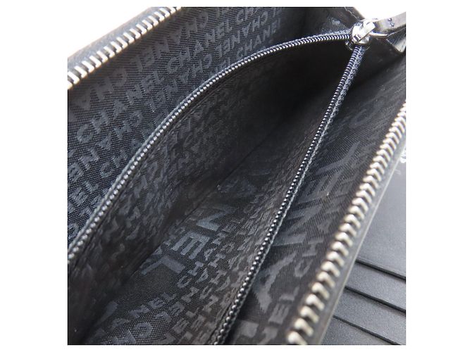 Portafoglio lungo matelassé Chanel in pelle nera Nero - vista 6