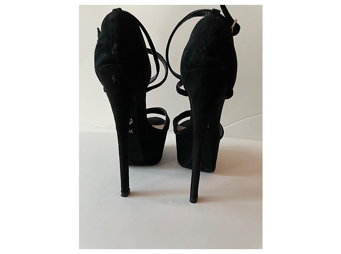 Sandali con tacco a piattaforma in suede Nanette di Kurt Geiger Nero - vista 3