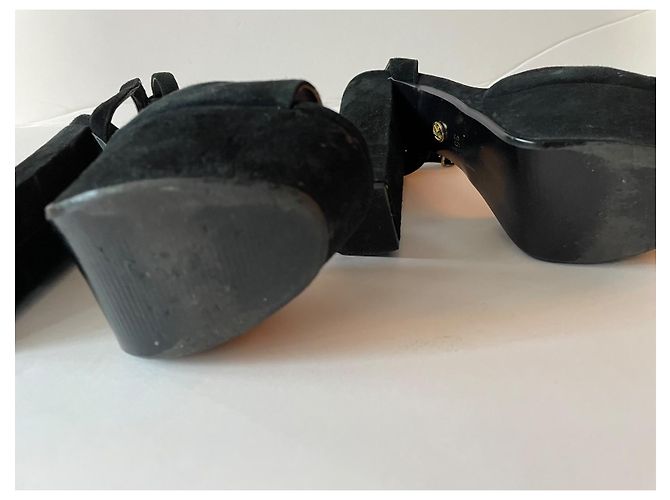 Sandalias de tacón plataforma de ante Kurt Geiger Negro - vista 4
