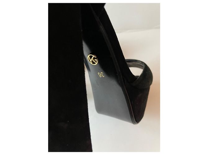 Sandalias de tacón plataforma de ante Kurt Geiger Negro - vista 6