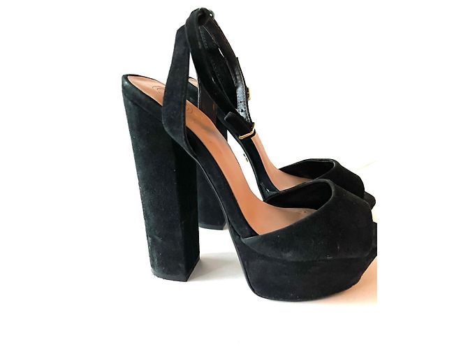 Sandalias de tacón plataforma de ante Kurt Geiger Negro - vista 7
