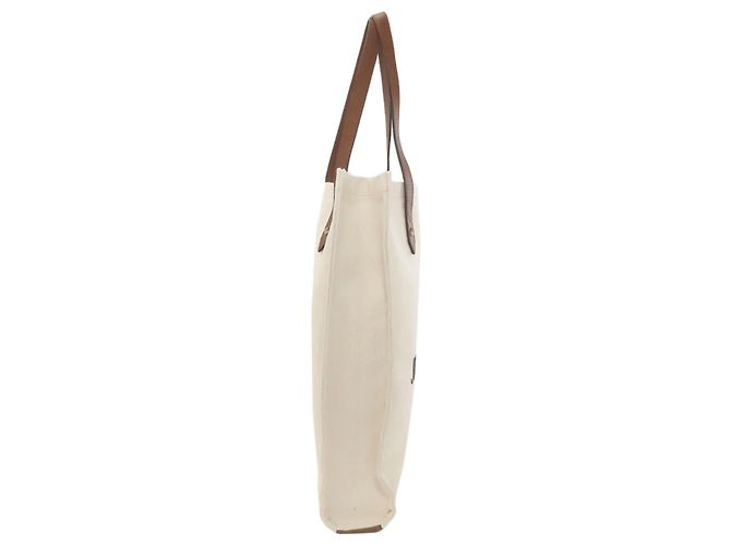 Jimmy Choo Logo Tote Bag aus beigem Canvas - Ansicht 3