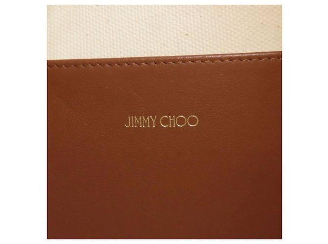 Jimmy Choo Logo Tote Bag aus beigem Canvas - Ansicht 6