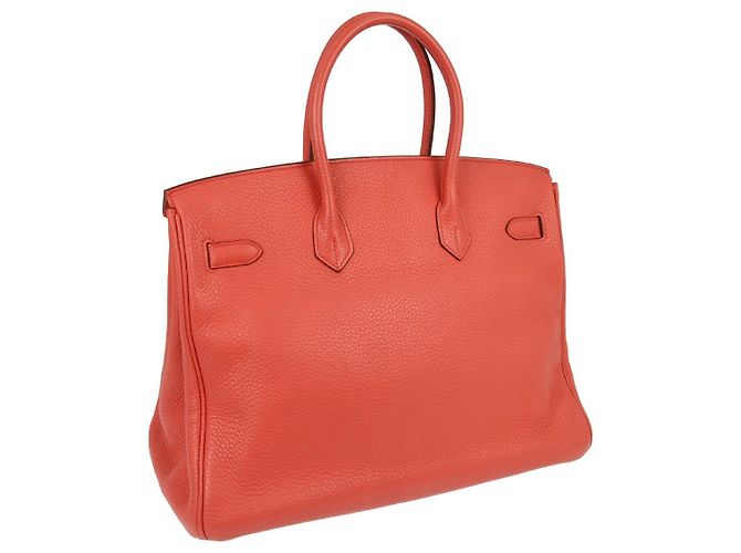 Borsa Hermès Birkin Taurillon Clemence 35 Rosso - vista 2
