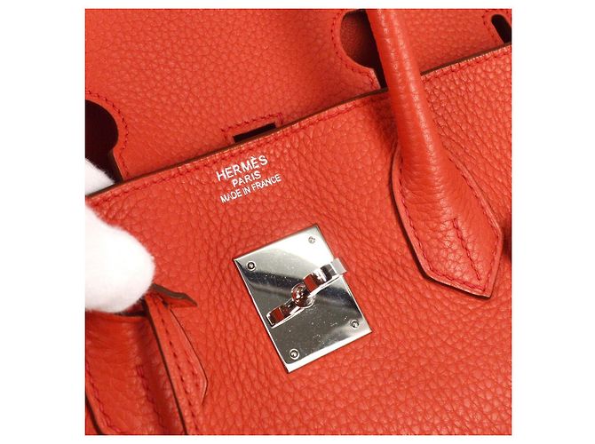 Borsa Hermès Birkin Taurillon Clemence 35 Rosso - vista 4
