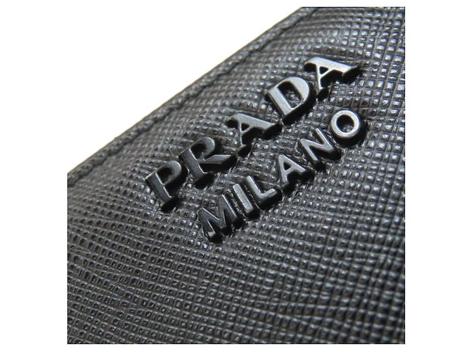 Prada Saffiano Leder Bi-Fold Geldbörse Schwarz - Ansicht 11