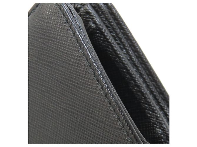 Prada Saffiano Leder Bi-Fold Geldbörse Schwarz - Ansicht 12