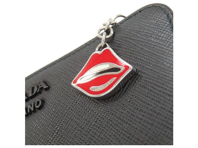 Prada Saffiano Leder Bi-Fold Geldbörse Schwarz - Ansicht 13