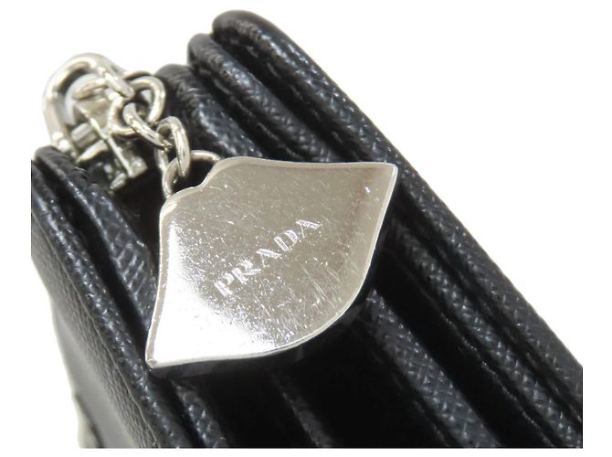 Prada Saffiano Leder Bi-Fold Geldbörse Schwarz - Ansicht 14